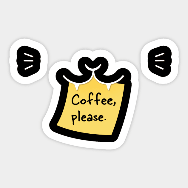 Cat Says Coffee, Please Sticker by Episodic Drawing